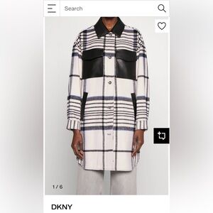 DKNY Women's Black and White Striped Utility Jacket